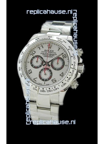 Rolex Daytona Cosmograph Swiss Replica Steel Watch in Silver Dial