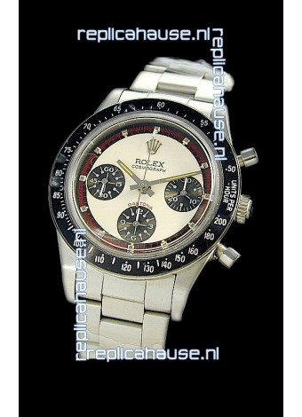 Rolex Daytona Paul Newman Edition Replica Steel Watch in White Dial