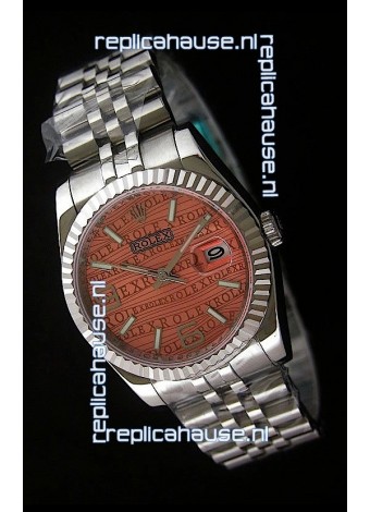 Rolex Datejust Mens Japanese Replica Watch in Orange Dial