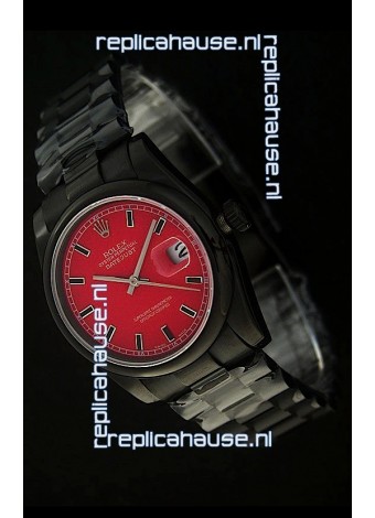 Rolex Datejust Japanese Replica PVD Watch in Red Dial
