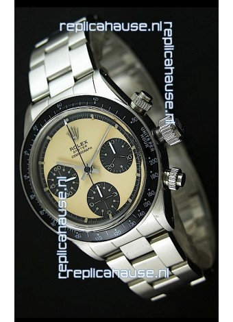 Rolex Cosmograph Daytona Swiss Replica Chronograph Watch in Cream Color Dial - 1:1 Mirror Replica