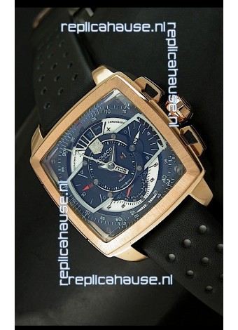 Tag Heuer Monaco Mikrograph Japanese Replica Rose Gold Watch 
