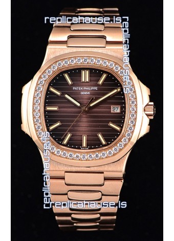 Patek Philippe Nautilus 5711/1R 1:1 Mirror Watch Rounded Diamonds Bezel