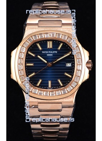 Patek Philippe Nautilus 5711/1R 1:1 Mirror Watch - Baguette Diamonds Bezel