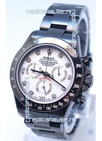 Rolex Cosmograph Project X Editions Black Out Daytona Swiss Replica Watch in Diamond Markers