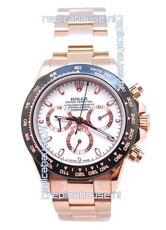 Rolex Daytona MonoBloc Cerachrom Bezel Swiss Replica Rose Gold Plated Watch