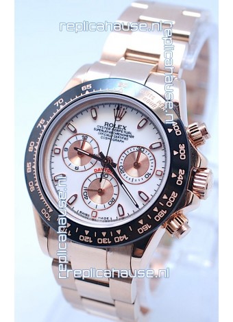 Rolex Daytona Chronograph MonoBloc Cerachrom Bezel Swiss Replica Watch in White Dial