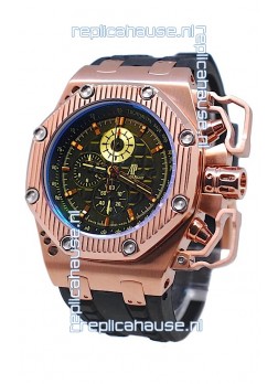 Audemars Piguet Royal Oak Offshore Limited Edition Survivor Rose Gold Watch in Black Dial
