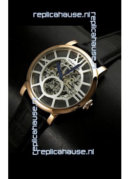 Cartier Ronde de Japanese Replica Watch in Skeleton Silver Dial