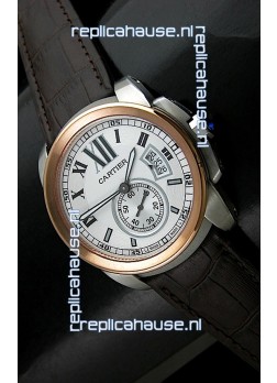 Cartier Calibre de  Japanese Replica Watch in White Dial