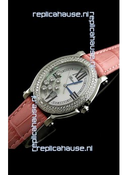 Chopard Happy Sport Swiss Replica Watch in Pink Strap