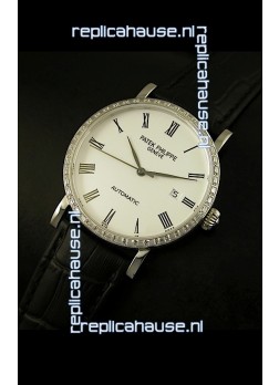 Patek Philippe Calatrava 5120 Swiss Replica Watch in Steel Casing - Roman Hours