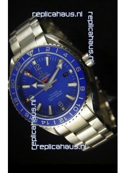 Omega Planet Ocean GMT Blue Swiss Replica Watch - 1:1 Ultimate Mirror Edition