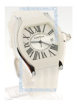 Cartier Roadster Japanese Replica Watch in White 