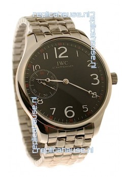 IWC Portugese Automatic Japanese Replica Watch in Black Dial