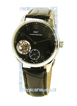 IWC Portuguese Tourbillon Swiss Replica Watch in Black Dial