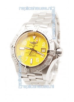 Breitling Chronograph Chronometre Swiss Replica Watch in Yellow Dial
