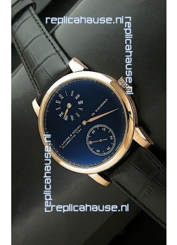 A. Lange & Sohne Cortes de Geneve Decorative Bridges Classic Replica Rose Gold Watch in Black Dial