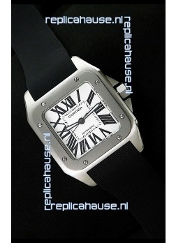 Cartier Santos 100 Swiss Replica Watch Titanium Bezel