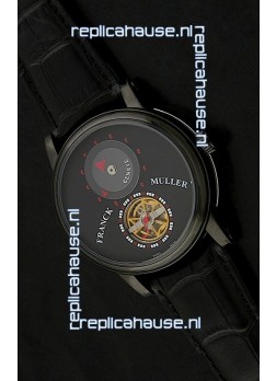 Franck Muller Classic Tourbillon Japanese Replica Watch in Black Strap