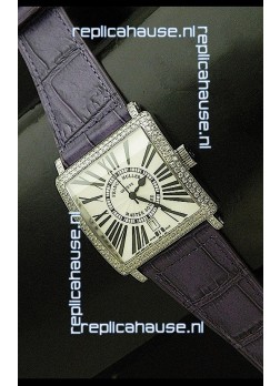 Franck muller Master Square Japanese Replica Watch in Violet Strap