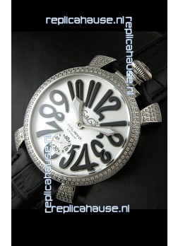 Gaga Milano Italy Manuale Replica Japanese Watch in Black Strap