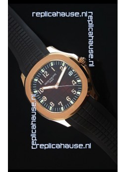 Patek Philippe Aquanaut Jumbo Rose Gold 1:1 Mirror Replica Watch - Wine Colored Dial