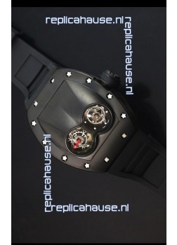 Richard Mille RM053 Tourbillon Pablo Mac Donough Swiss Replica Watch in PVD Case Black Strap