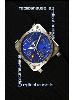 Bell & Ross BR03-93 GMT Steel Swiss Replica Watch Blue Dial 1:1 Edition 42MM