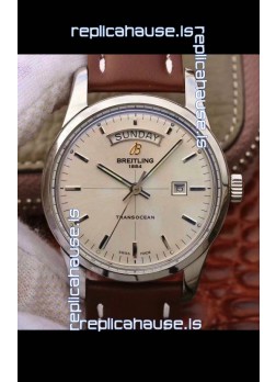 Breitling Transocean Day & Date Swiss Replica Watch in White Dial 1:1 Mirror Edition