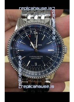 Breitling Navitimer 1 Automatic Swiss Replica Watch in Blue Dial - Steel Strap