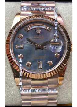 Rolex Day Date 36MM 118235 Rose Gold in Pearl Dial 1:1 Mirror Replica Watch