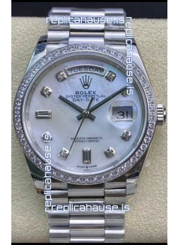 Rolex Day Date Presidential 904L Steel 36MM - White Pearl Dial 1:1 Mirror Quality Watch