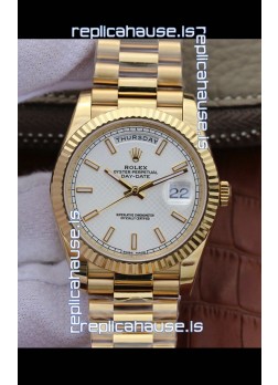 Rolex Day Date Presidential 904L Steel Yellow Gold 40MM - White Dial 1:1 Mirror Quality Watch