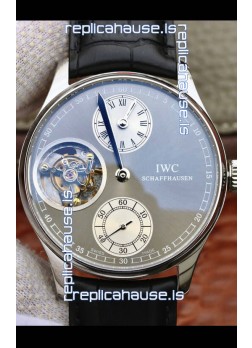 IWC Portuguese Genuine Swiss Tourbillon Movement Watch in Grey Dial