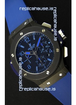Hublot Big Bang All Black PVD Blue Swiss Replica Watch 1:1 Mirror Replica 
