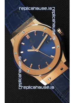 Hublot Classic Fusion Blue King Gold Swiss Replica Watch - 1:1 Mirror Replica