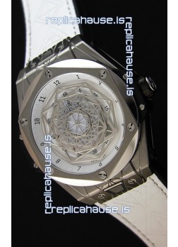 Hublot Big Bang Sang Bleu 45MM Stainless Steel White Dial  Swiss Replica Watch 