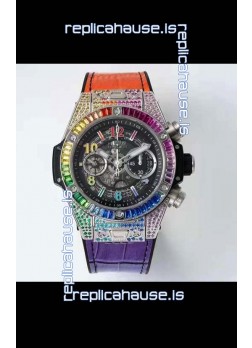 Hublot Big Bang UNICO Stainless Steel Rainbow Swiss 1:1 Mirror Replica Watch