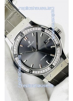 Hublot Classic Fusion Stainless Steel Grey Dial Swiss Replica Watch 1:1 Mirror Quality 