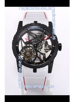 Roger Dubuis Excalibur Spider Flying Tourbillon Skeleton Carbon Casing 42MM  1:1 Mirror Swiss Watch