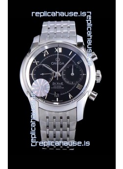 Omega De Ville Chronograph 1:1 Mirror Replica Watch in Black Dial 42MM