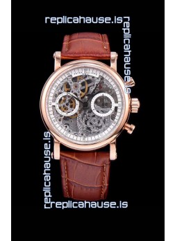 Patek Philippe Complications Skeleton Chronograph Watch in Rose Gold 