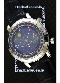 Patek Philippe Grand Complication 6102P Celestial Moon Age Blue Dial Swiss Replica Watch 