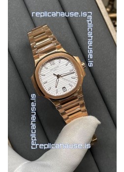 Patek Philippe Nautilus 7118/1200R-001 35MM 1:1 Mirror Swiss Replica Watch in White Dial