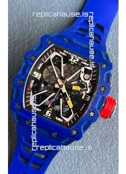 Richard Mille RM35-03 Rafael Nadal Edition Blue Carbon Fiber Casing 1:1 Mirror Replica Watch in Blue Strap