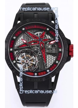 Roger Dubuis Excalibur Spider Pirelli Edition DLC Coated Titanium 1:1 Genuine Tourbillon Replica Watch 
