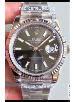 Rolex Datejust 41MM Cal.3135 Movement Swiss Replica Watch in 904L Steel Grey Dial