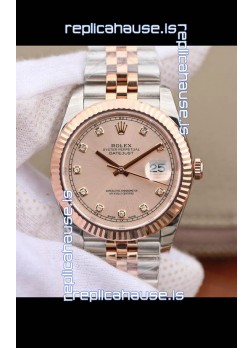 Rolex Datejust 41MM Cal.3135 Movement Swiss Replica Watch in 904L Steel Two Tone Champange Dial