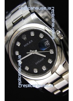 Rolex Datejust 36MM Cal.3135 Movement Swiss Replica Watch in Black Printed Dial